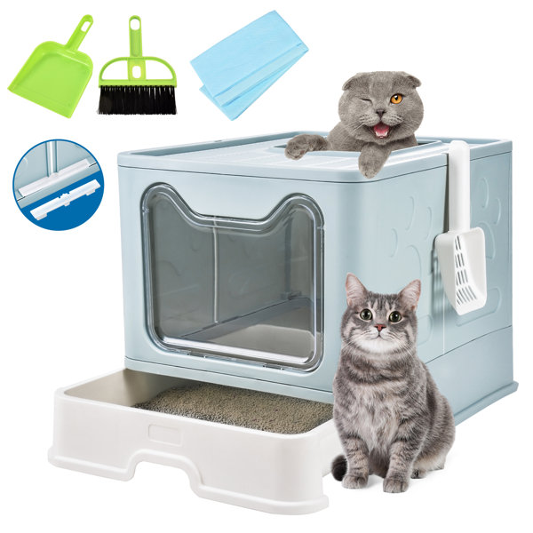 Tucker Murphy Pet™ Extra Large Cat Litter Box With Scoop, Plastic